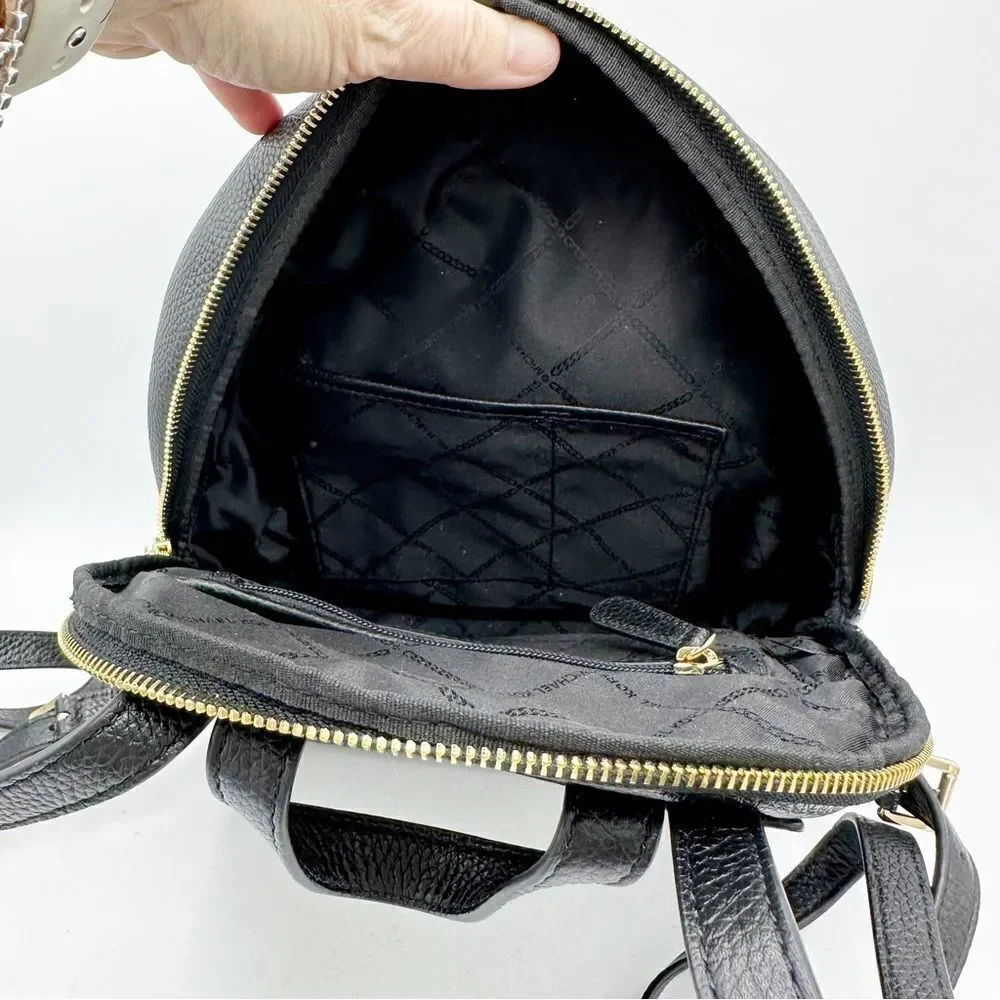 Michael‎ Kors Erin Medium Leather Backpack Black Pebbled Leather